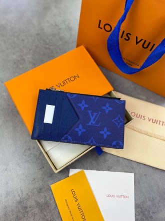 
 
 Держатель для карт и монет Louis Vuitton синий в стиле "Monogram"
Цвет : син. . фото 4