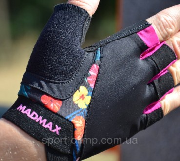 Перчатки для фитнеса и тяжелой атлетики MadMax MFG-770 Flower Power Gloves Black. . фото 6