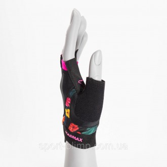 Перчатки для фитнеса и тяжелой атлетики MadMax MFG-770 Flower Power Gloves Black. . фото 4