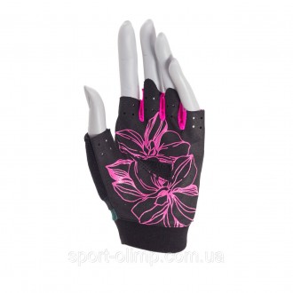 Перчатки для фитнеса и тяжелой атлетики MadMax MFG-770 Flower Power Gloves Black. . фото 3