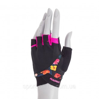 Перчатки для фитнеса и тяжелой атлетики MadMax MFG-770 Flower Power Gloves Black. . фото 2