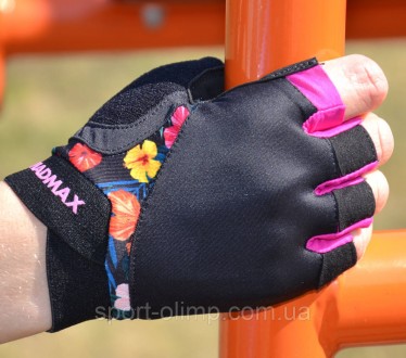 Перчатки для фитнеса и тяжелой атлетики MadMax MFG-770 Flower Power Gloves Black. . фото 9