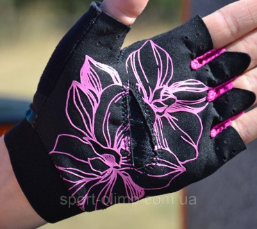 Перчатки для фитнеса и тяжелой атлетики MadMax MFG-770 Flower Power Gloves Black. . фото 7