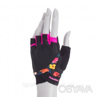 Перчатки для фитнеса и тяжелой атлетики MadMax MFG-770 Flower Power Gloves Black. . фото 1