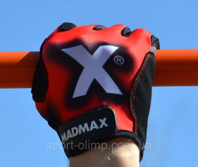 Перчатки для фитнеса и тяжелой атлетики MadMax MXG-101 X Gloves Black/Grey/Red L. . фото 10