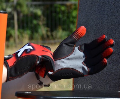 Перчатки для фитнеса и тяжелой атлетики MadMax MXG-101 X Gloves Black/Grey/Red L. . фото 8