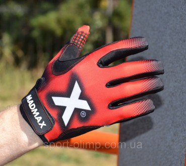 Перчатки для фитнеса и тяжелой атлетики MadMax MXG-101 X Gloves Black/Grey/Red L. . фото 5