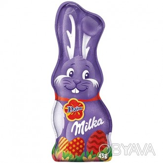 Великодній шоколадний Зайчик Milka Smile Bunny Daim 45 грам. . фото 1
