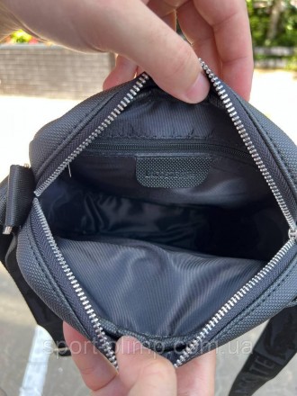 
Чоловіча сумка Lacoste лакосту нейлон через плече ділова сумка чорна на щодень . . фото 10