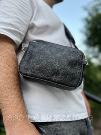 
Чоловіча сумка через плече лочки вінон стильна Сумка-месенджер 3 в 1 Louis Vuit. . фото 5