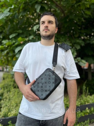 
Чоловіча сумка через плече лочки вінон стильна Сумка-месенджер 3 в 1 Louis Vuit. . фото 7