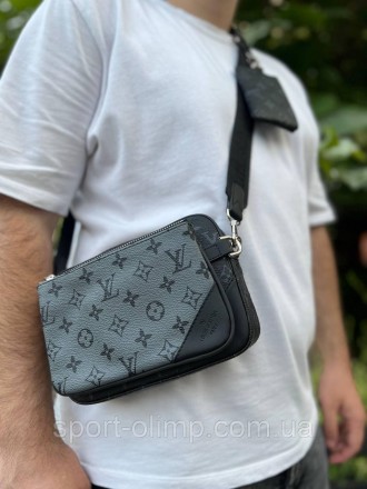 
Чоловіча сумка через плече лочки вінон стильна Сумка-месенджер 3 в 1 Louis Vuit. . фото 4