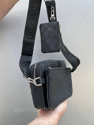 
Чоловіча сумка через плече лочки вінон стильна Сумка-месенджер 3 в 1 Louis Vuit. . фото 7