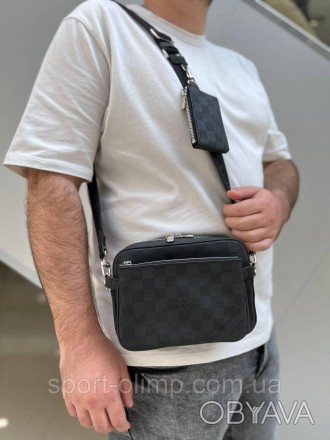 
Чоловіча сумка через плече лочки вінон стильна Сумка-месенджер 3 в 1 Louis Vuit. . фото 1