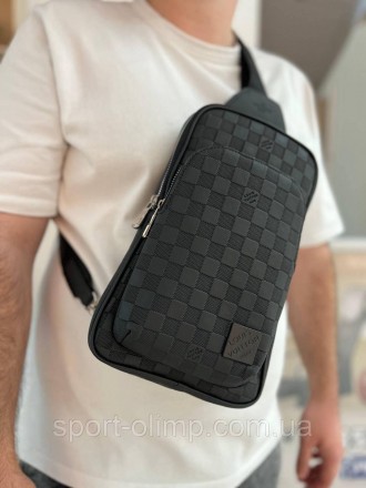 
Чоловіча сумка слінг Луї Вітон Нагрудна туристична Louis Vuitton шкіряна через . . фото 5