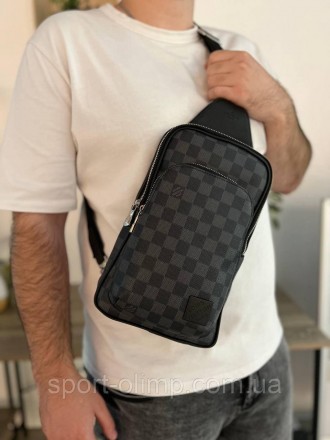 
Чоловіча сумка слінг Луї Вітон Нагрудна туристична Louis Vuitton шкіряна через . . фото 11