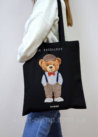Екошопер BookOpt ВК4057 Teddy Bear (Be Excellent) чорний
Екошопер зі 100% бавовн. . фото 4