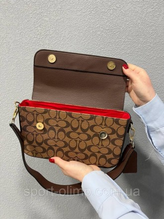 
Женская сумка через плечо коч стильная Coach коричневая классическая, повседнев. . фото 5