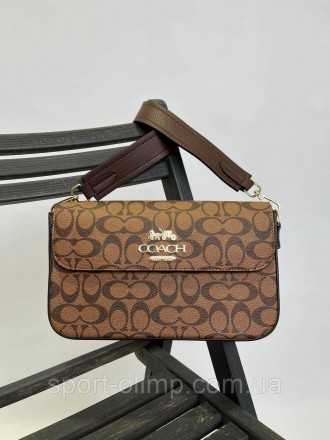 
Женская сумка через плечо коч стильная Coach коричневая классическая, повседнев. . фото 2