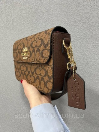 
Женская сумка через плечо коч стильная Coach коричневая классическая, повседнев. . фото 8