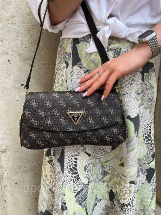 
Жіноча сумка через плече стильна Guess класична, темно-коричнева містка повсякд. . фото 4