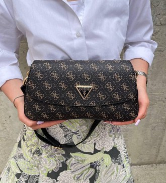 
Жіноча сумка через плече стильна Guess класична, темно-коричнева містка повсякд. . фото 3