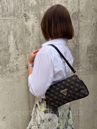 
Жіноча сумка через плече стильна Guess класична, темно-коричнева містка повсякд. . фото 5