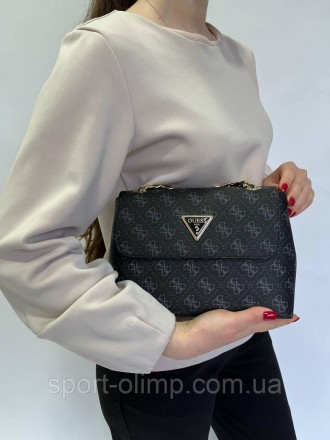 
Жіноча сумка через плече стильна Guess класична, темно-коричнева містка повсякд. . фото 11