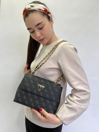 
Жіноча сумка через плече стильна Guess класична, темно-коричнева містка повсякд. . фото 9