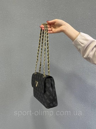 
Жіноча сумка через плече стильна Guess класична, темно-коричнева містка повсякд. . фото 8