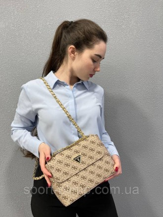 
Жіноча сумка через плече стильна Guess класична, коричнева містка повсякденна с. . фото 10