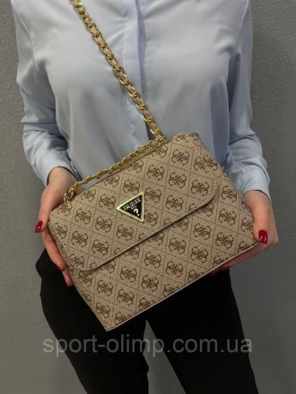 
Жіноча сумка через плече стильна Guess класична, коричнева містка повсякденна с. . фото 11