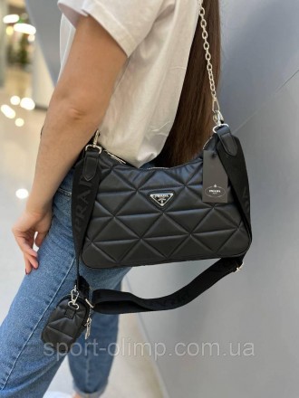 
Женская сумка через плечо прада стильная Prada черная классическая, повседневна. . фото 10