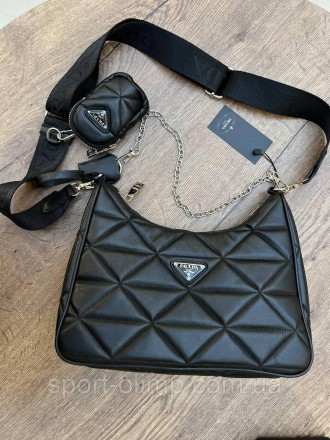 
Женская сумка через плечо прада стильная Prada черная классическая, повседневна. . фото 7