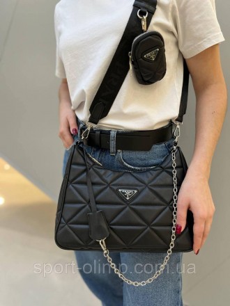 
Женская сумка через плечо прада стильная Prada черная классическая, повседневна. . фото 11