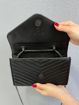 
Женская сумка через плечо стильная YSL классическая, черная сумка на цепочке по. . фото 5