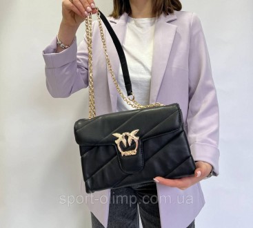 
Жіноча сумка через плече пінко стильна Pinko класична, чорна сумка на ланцюжку . . фото 5