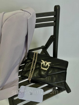 
Жіноча сумка через плече пінко стильна Pinko класична, чорна сумка на ланцюжку . . фото 3