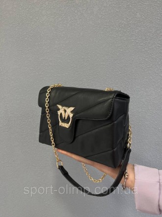 
Жіноча сумка через плече пінко стильна Pinko класична, чорна сумка на ланцюжку . . фото 8