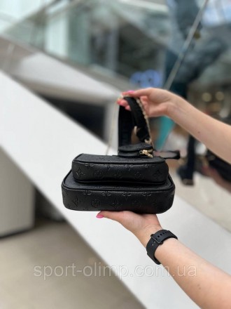 
Жіноча сумка через плече подвійна луї вітон стильна Louis Vuitton класична, чор. . фото 4