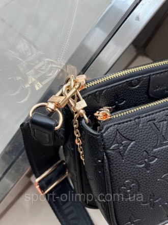 
Жіноча сумка через плече подвійна луї вітон стильна Louis Vuitton класична, чор. . фото 6
