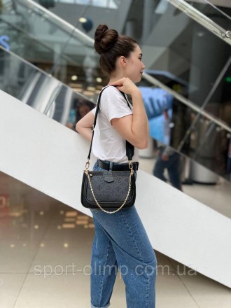 
Жіноча сумка через плече подвійна луї вітон стильна Louis Vuitton класична, чор. . фото 8