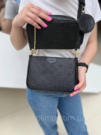 
Жіноча сумка через плече подвійна луї вітон стильна Louis Vuitton класична, чор. . фото 7