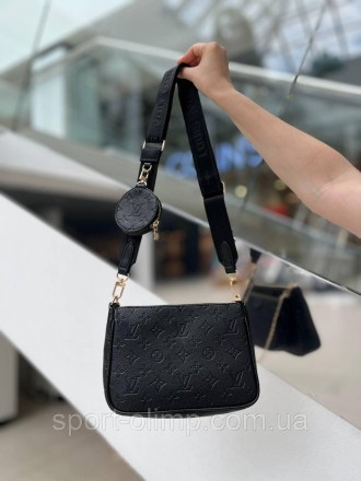 
Жіноча сумка через плече подвійна луї вітон стильна Louis Vuitton класична, чор. . фото 3