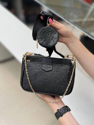 
Жіноча сумка через плече подвійна луї вітон стильна Louis Vuitton класична, чор. . фото 5