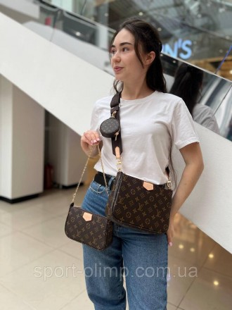 
Жіноча сумка через плече подвійна луї вітон стильна Louis Vuitton класична, кор. . фото 10