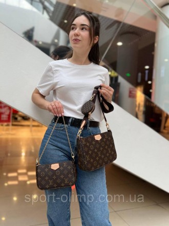 
Жіноча сумка через плече подвійна луї вітон стильна Louis Vuitton класична, кор. . фото 11