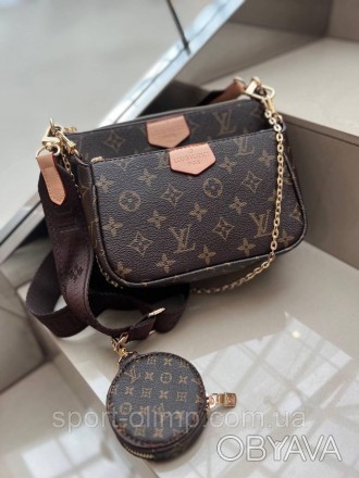 
Жіноча сумка через плече подвійна луї вітон стильна Louis Vuitton класична, кор. . фото 1