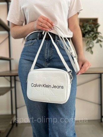 
Женская сумка через плечо кельвин кляин стильная Calvin Klein классическая, бел. . фото 11