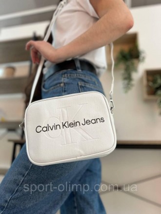 
Жіноча сумка через плече кельвін кляйн стильна Calvin Klein класична, біла повс. . фото 2